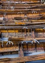 Rowing boats on shore of Derwent Water, Keswick. Royalty Free Stock Photo