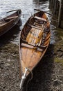 Rowing boats on shore of Derwent Water, Keswick. Royalty Free Stock Photo