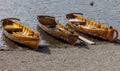 Rowing boats on shore of Derwent Water, Keswick. Royalty Free Stock Photo