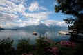 Boats Moored on Lake Geneva in Switzerland Royalty Free Stock Photo