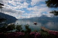 Boats Moored on Lake Geneva in Switzerland Royalty Free Stock Photo