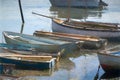 Rowing Boats tied up painterly effect Royalty Free Stock Photo