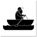 Rowing glyph icon