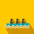 Rowing race flat icon Royalty Free Stock Photo