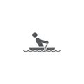 Rowing sport training vector icon symbol isolated on white background