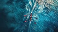 Rowing Team in Synchronization from a Top-Down Perspective. This is AI generative image. Royalty Free Stock Photo