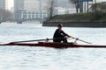 Rowing training - rower on the boat