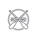 Rowing vector logo with oars