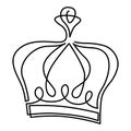 ÃÂ¡rown is a symbol of royalty. Humor. Continuous line drawing. Vector illustration Royalty Free Stock Photo