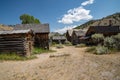 Rows of abandoned homes and buildings in Bannack Ghost Town, Montana