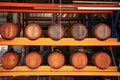 Rows Of Aging Barrels Of Rum Royalty Free Stock Photo