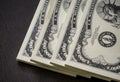 Rows of American dollars bank notes in close up view Royalty Free Stock Photo