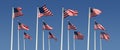 Rows of american flags