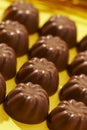 Rows appetizing chocolate bonbon Royalty Free Stock Photo