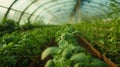 The Fresh Basil Greenhouse.AI generated image Royalty Free Stock Photo
