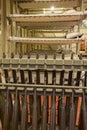 Bunk beds and rifles in WWII Liberty Ship troop transport