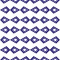 Rows of blue diamond shapes chains retro style pattern