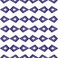 Rows of blue diamond shapes chains retro style pattern