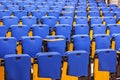 Rows of blue seats in lecture hall. Royalty Free Stock Photo