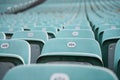 Rows of blue seats with numbers in a stadium Royalty Free Stock Photo