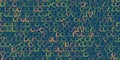 Rows of Brown Art Deco Style Bold Fonts, Random Letters of the Alphabet - Pattern, Seamless Texture