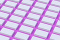 Rows of business cards on violet background Royalty Free Stock Photo