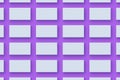 Rows of business cards on violet background. Top view Royalty Free Stock Photo