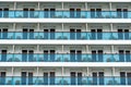 Rows of cabins on a cruise liner Royalty Free Stock Photo