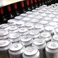 Rows of grey cans in the store