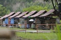 Rows of canteens in Indonesias natural tourist attractions Royalty Free Stock Photo