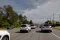 Rows of cars stopped in a traffic jam Royalty Free Stock Photo