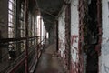 Rows of Cell Doors Inside Abandoned Prison