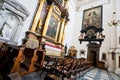 Rows of chairs for the congregation inside the Church