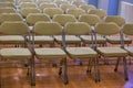 Rows of chairs in auditorium Royalty Free Stock Photo