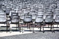 Rows of chairs on St. Peter`s Square in Rome