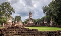 The 7 Rows Chedi Temple Si satchanalai historical park,Sukhothai Royalty Free Stock Photo