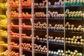 Rows of color pencil categorized