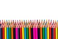 Rows of colored pencil Royalty Free Stock Photo