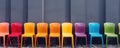 Rows Of Colorful Chairs Set The Stage For Gatherings And Events