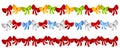 Rows Colorful Christmas Bows