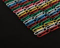 Rows of colorful paper clips Royalty Free Stock Photo