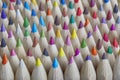 Rows of coloured pencils