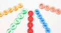 Rows of Colourful buttons Royalty Free Stock Photo