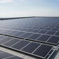 Rows and are composed of photovoltaic cells designed to capture Royalty Free Stock Photo