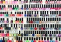 Rows of Consumer Nail Polish Varnish