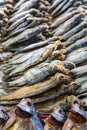 Rows of dried fish Royalty Free Stock Photo
