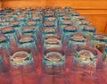 Rows of drinking glasses Royalty Free Stock Photo