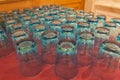 Rows of drinking glasses Royalty Free Stock Photo