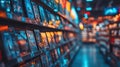 Rows of DVDs and Blu-rays on shelves in a store Royalty Free Stock Photo
