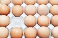 Rows of eggs with one missing